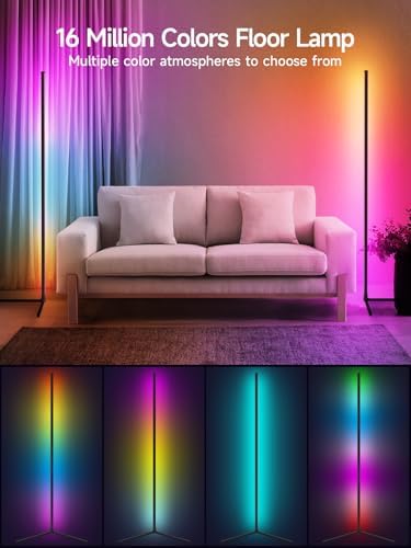 Floor Lamp, RGB LED Corner Lamp with Music Sync, Smart App and Remote Control Color Changing Ambience Light, 16, alternate