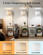 Floor Lamp with Table 2-Pack, Nightstands End Side Table for Living Room, alternate view 2