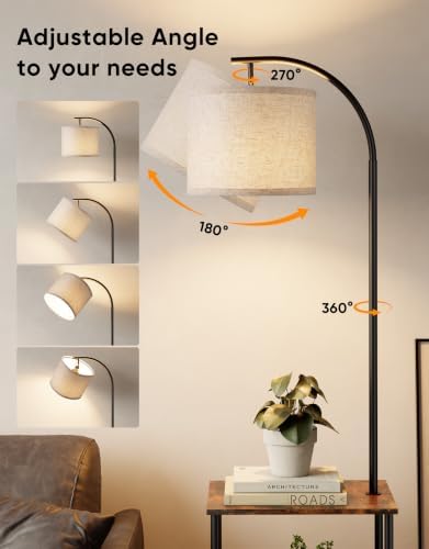 Floor Lamp with Table 2-Pack, Nightstands End Side Table for Living Room, alternate view 4