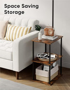 Floor Lamp with Table 2-Pack, Nightstands End Side Table for Living Room, alternate view 6