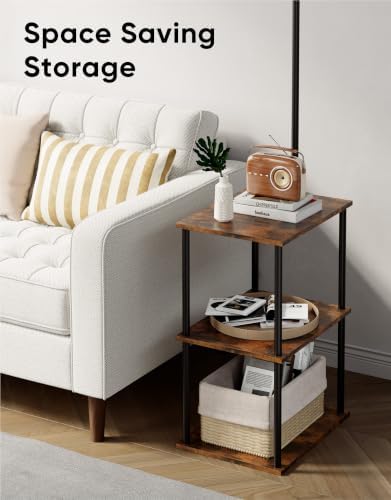 Floor Lamp with Table 2-Pack, Nightstands End Side Table for Living Room, alternate view 6