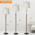 Floor Lamps for Living Room, Black Floor Lamp Adjustable Height Standing Lamp, Dimmable Modern Tall Floor Lamp, alternate