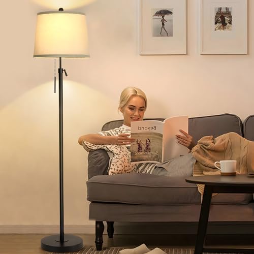 Floor Lamps for Living Room, Black Floor Lamp Adjustable Height Standing Lamp, Dimmable Modern Tall Floor Lamp, alternate