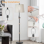 Floor Lamps for Living Room, Black Floor Lamp Adjustable Height Standing Lamp, Dimmable Modern Tall Floor Lamp, alternate
