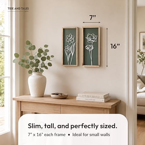 Floral 3D Green Wall Art, Botanical Wall Decor, Set of 2, alternate view 3