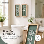 Floral 3D Green Wall Art, Botanical Wall Decor, Set of 2, alternate view 4