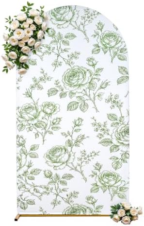 Floral Arch Backdrop Cover 7.2FT Sage Green Floral Arch Covers Stretchy in 7.2FT in Sage Green Floral