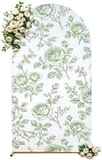Floral Arch Backdrop Cover 7.2FT Sage Green Floral Arch Covers Stretchy in 7.2FT in Sage Green Floral