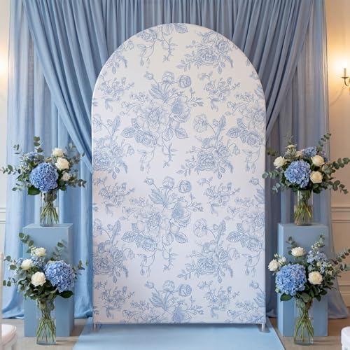 Floral Arch Cover 7.2ft Blue Stretchy Spandex for Wedding in 7.2ft in Blue