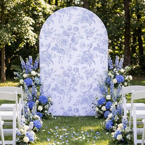 Floral Arch Cover 7.2ft Blue Stretchy Spandex for Wedding in 7.2ft in Blue, alternate view 5
