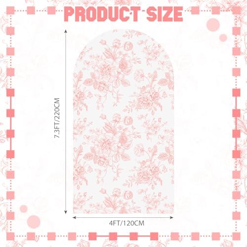 Floral Arch Cover 7.2ft Pink Stretchy Spandex for Wedding in 7.2ft in Pink, alternate view 2