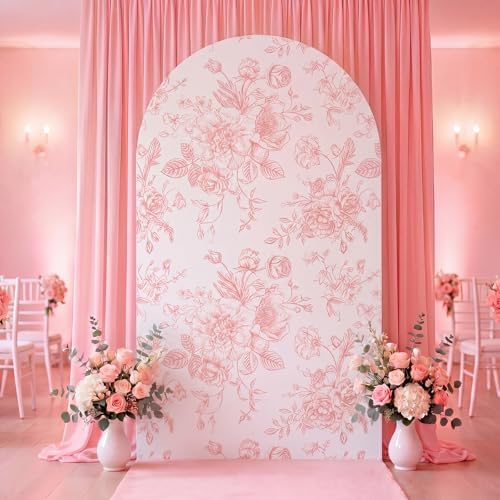 Floral Arch Cover 7.2ft Pink Stretchy Spandex for Wedding in 7.2ft in Pink, alternate view 3