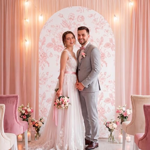 Floral Arch Cover 7.2ft Pink Stretchy Spandex for Wedding in 7.2ft in Pink, alternate view 4