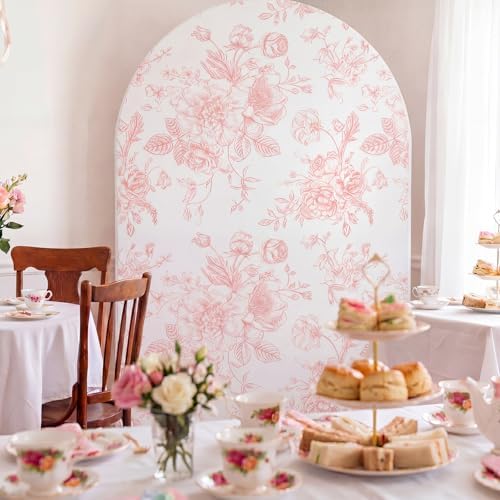 Floral Arch Cover 7.2ft Pink Stretchy Spandex for Wedding in 7.2ft in Pink, alternate view 5