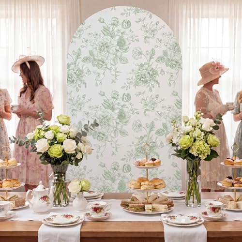 Floral Arch Cover 7.2ft Sage Green Stretchy Spandex for Wedding in 7.2ft in Sage Green, alternate view 6