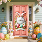 Floral Bunny Easter Door Cover 35x70 Inches Polyester in 35x70 Inches, alternate view 6
