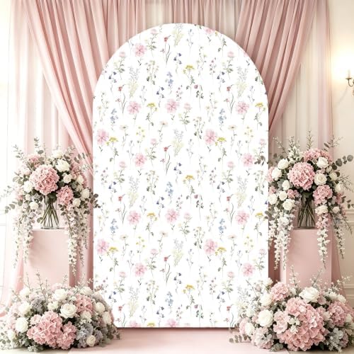 Flower Arch Backdrop Cover 7.2ft Stretch Fabric Cover Fits Arch Backdrop Stand, Stand for Wedding, Birthday