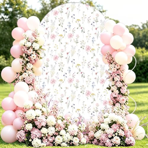 Flower Arch Backdrop Cover 7.2ft Stretch Fabric Cover Fits Arch Backdrop Stand, Stand for Wedding, Birthday, alternate view 2
