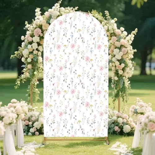 Flower Arch Backdrop Cover 7.2ft Stretch Fabric Cover Fits Arch Backdrop Stand, Stand for Wedding, Birthday, alternate view 4