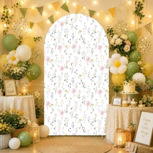 Flower Arch Backdrop Cover 7.2ft Stretch Fabric Cover Fits Arch Backdrop Stand, Stand for Wedding, Birthday, alternate view 5