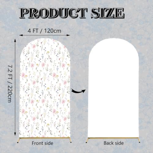 Flower Arch Backdrop Cover 7.2ft Stretch Fabric Cover Fits Arch Backdrop Stand, Stand for Wedding, Birthday, alternate view 6