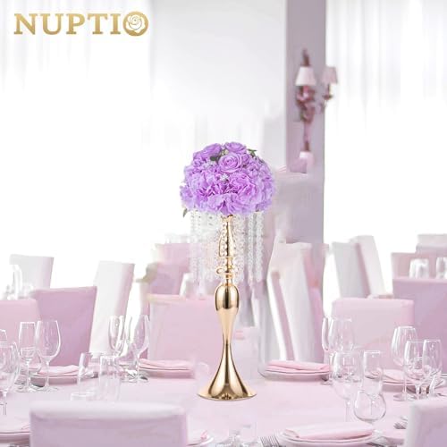 Flower Ball Arrangement Bouquet: 10 Pcs 11.8 inch Diameter Light Purple Rose Fake Flowers Balls for Wedding, alternate view 4