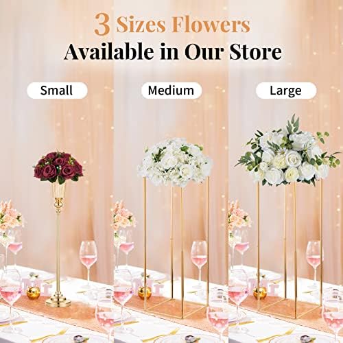 Flower Ball Arrangement Bouquet - 2 Pcs 9.5 inch Diameter Crimson Fake Flowers Roses Balls for Centerpieces, alternate view 6