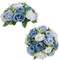 Flower Ball Centerpieces for Table 2 Pcs Fake Rose Centerpiece Flowers Dusty Blue Artificial Silk Floral