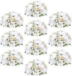 Flower Balls for Centerpieces Tables: 10 PCS White Flowers for Centerpieces in White