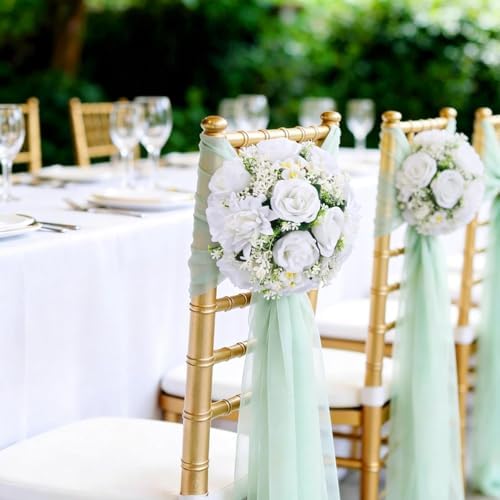 Flower Balls for Centerpieces Tables: 10 PCS White Flowers for Centerpieces in White, alternate view 5