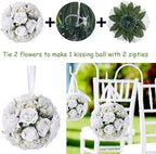 Flower Balls for Centerpieces Tables: 10 PCS White Flowers for Centerpieces in White, alternate view 6