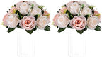 Flower Balls for Table Centerpieces: Artificial Rose Arrangement in Peachy Pink & Creamy White