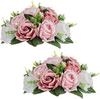 Flower Balls for Table Centerpieces: Dusty Pink & White Fake Flowers in Dusty Rose & White