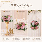 Flower Balls for Table Centerpieces: Dusty Pink & White Fake Flowers in Dusty Rose & White, alternate view 4