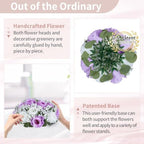 Flower Balls for Table Centerpieces: Purple & White Artificial Rose in Lilac, alternate view 5