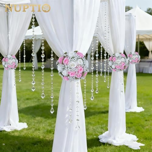 Flower Balls for Table Centerpieces: White & Pink Artificial Flowers in Pink, alternate view 2