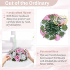 Flower Balls for Table Centerpieces: White & Pink Artificial Flowers in Pink, alternate view 5