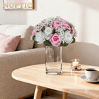 Flower Balls for Table Centerpieces: White & Pink Artificial Flowers in Pink, alternate view 6