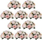 Flower Balls for Wedding Centrepieces - 10 Pcs 9.5in Diameter Artificial Flower Ball Arrangement Bouquet Peachy