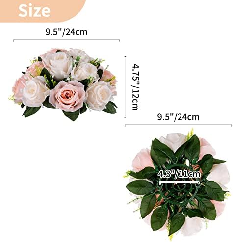 Flower Balls for Wedding Centrepieces - 10 Pcs 9.5in Diameter Artificial Flower Ball Arrangement Bouquet Peachy, alternate