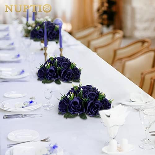 Flower Balls for Wedding Centrepieces - 2 Pcs 9.5in Diameter Artificial Flower Ball Arrangement Bouquet Party, alternate view