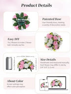 Flower Balls Wedding Centerpieces: 10 Pcs Pink White Fake Roses in 9.5"x4.75" in Pink & White, alternate view 6