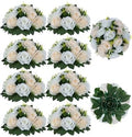 Flower Balls Wedding Rose Centerpieces: 10pcs Fake Flowers Decor for Table in 5.9’’(H) in Peach Champagne &