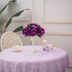 Flower Balls Wedding Rose Centerpieces 6 Pcs Purple Fake Flowers with Base Kissing Balls Decor Artificial Floral, alternate