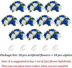 Flower Balls Wedding Rose Centerpieces for Wedding Table, 10 Pcs in 9.5"x4.75" in Royal Blue White, alternate view 6