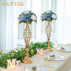 Flower Balls Wedding Table Centerpieces, Dusty Blue & White Roses in Dusty Blue & White, alternate view 5