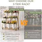Flower Bar Stand, 3 Layers Metal Flower Cart, Slanted Flower Display Stand, alternate view 4