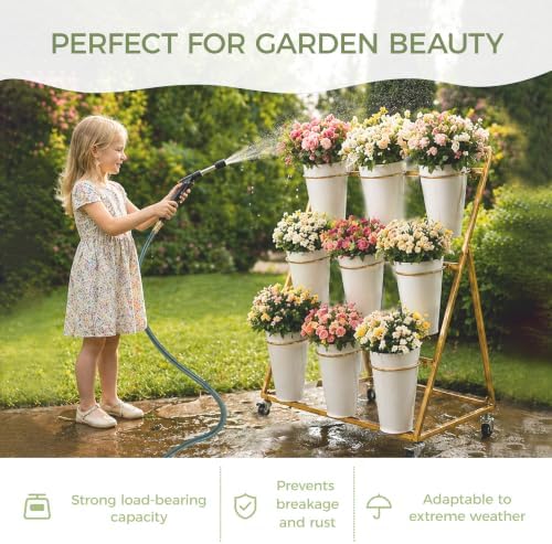 Flower Bar Stand, 3 Layers Metal Flower Cart, Slanted Flower Display Stand, alternate view 6