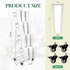 Flower Bar Stand with 12 Buckets, Metal Flower Display Stand with Wheels,4 Layers Moving Florist Bouquet Shelf, alternate