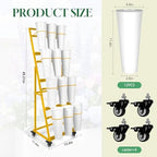 Flower Bar Stand with 12 Buckets, Metal Flower Display Stand with Wheels,4 Layers Moving Florist Bouquet Shelf, alternate